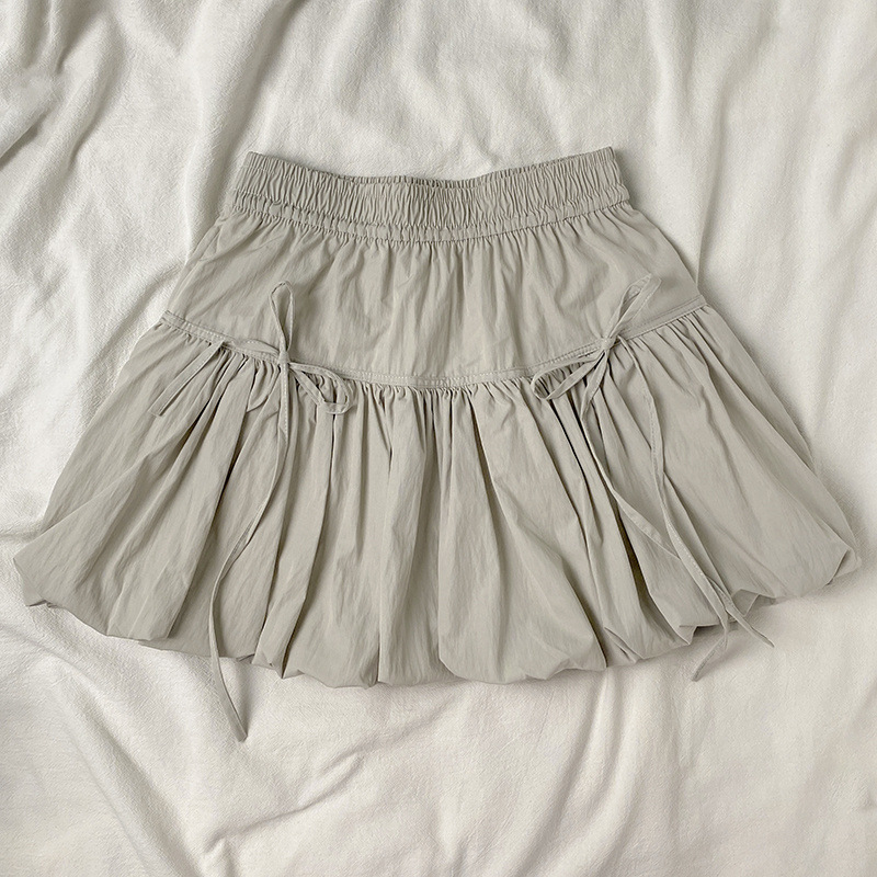 蝴蝶结花苞半身裙