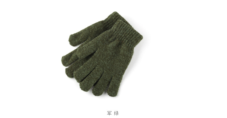 纯色五指学生手套